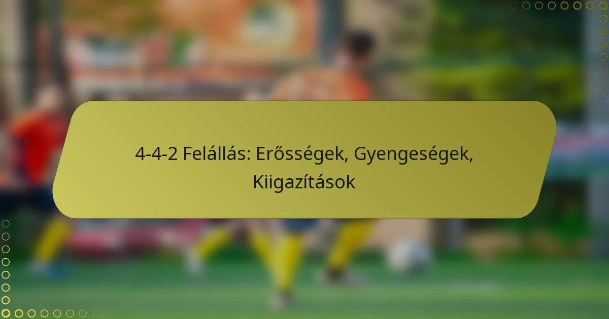 4-4-2 Felállás: Erősségek, Gyengeségek, Kiigazítások