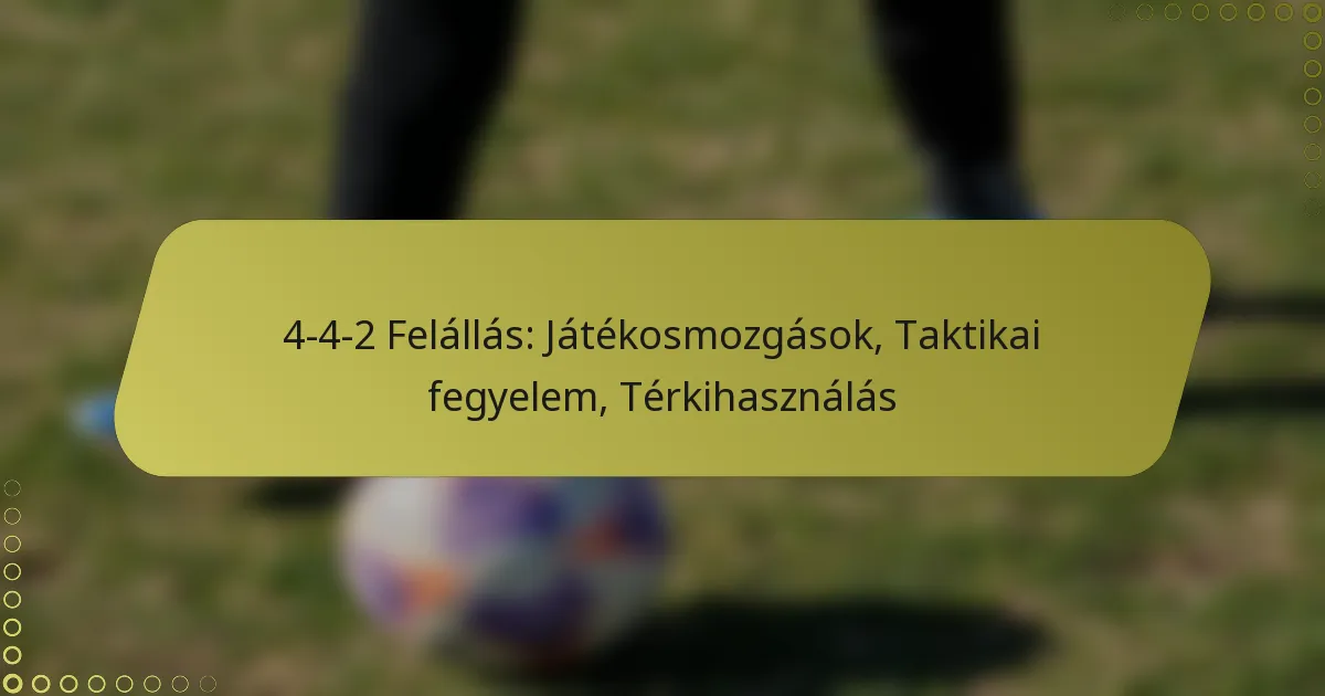 4-4-2 Felállás: Játékosmozgások, Taktikai fegyelem, Térkihasználás