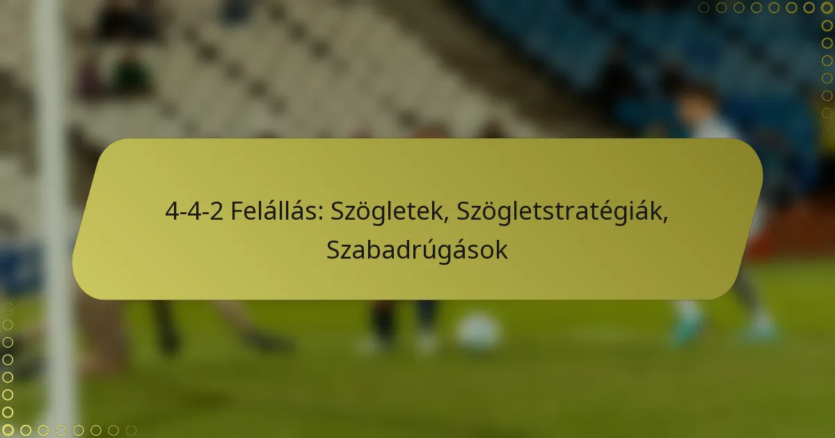 4-4-2 Felállás: Szögletek, Szögletstratégiák, Szabadrúgások