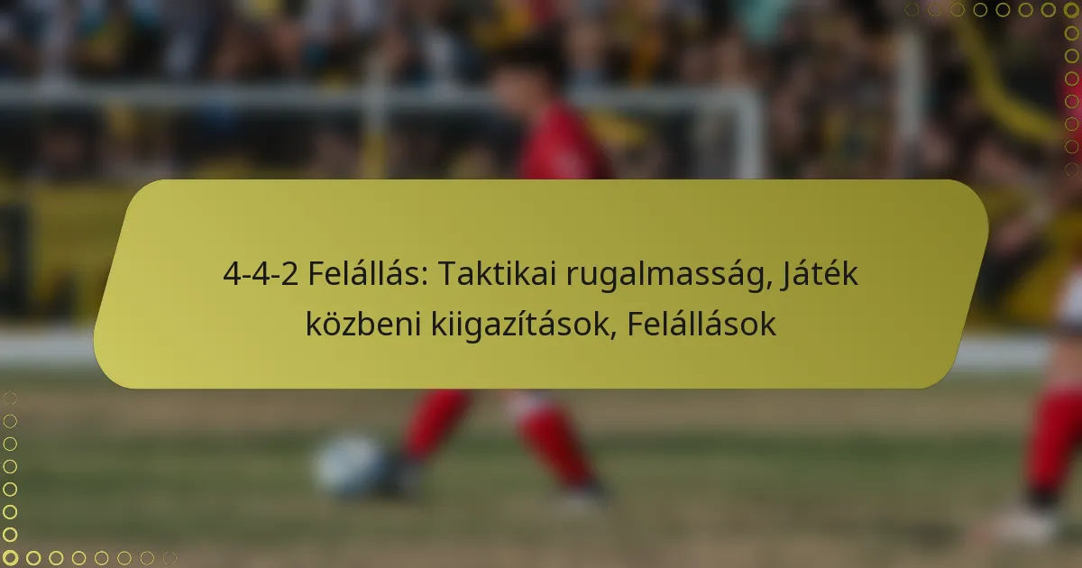 4-4-2 Felállás: Taktikai rugalmasság, Játék közbeni kiigazítások, Felállások