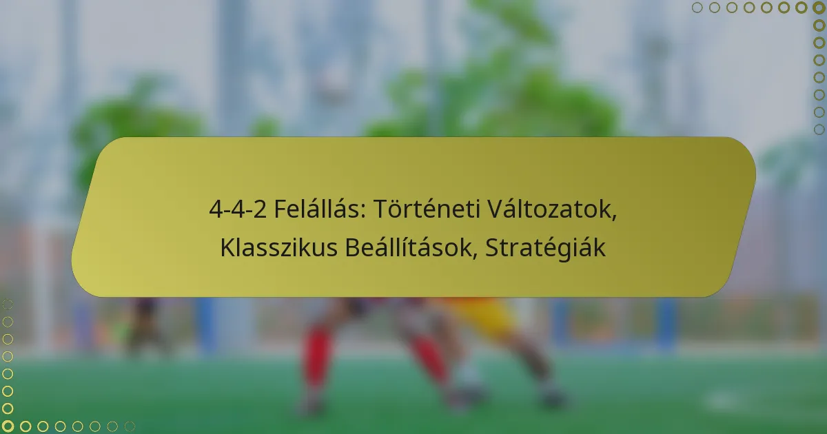 4-4-2 Formáció: Történeti Változatok, Klasszikus Felállások, Stratégiák