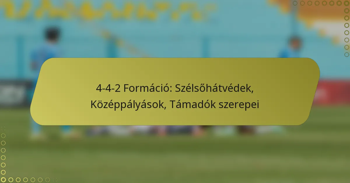 4-4-2 Felállás: A szélső hátvédek, középpályások és csatárok szerepe