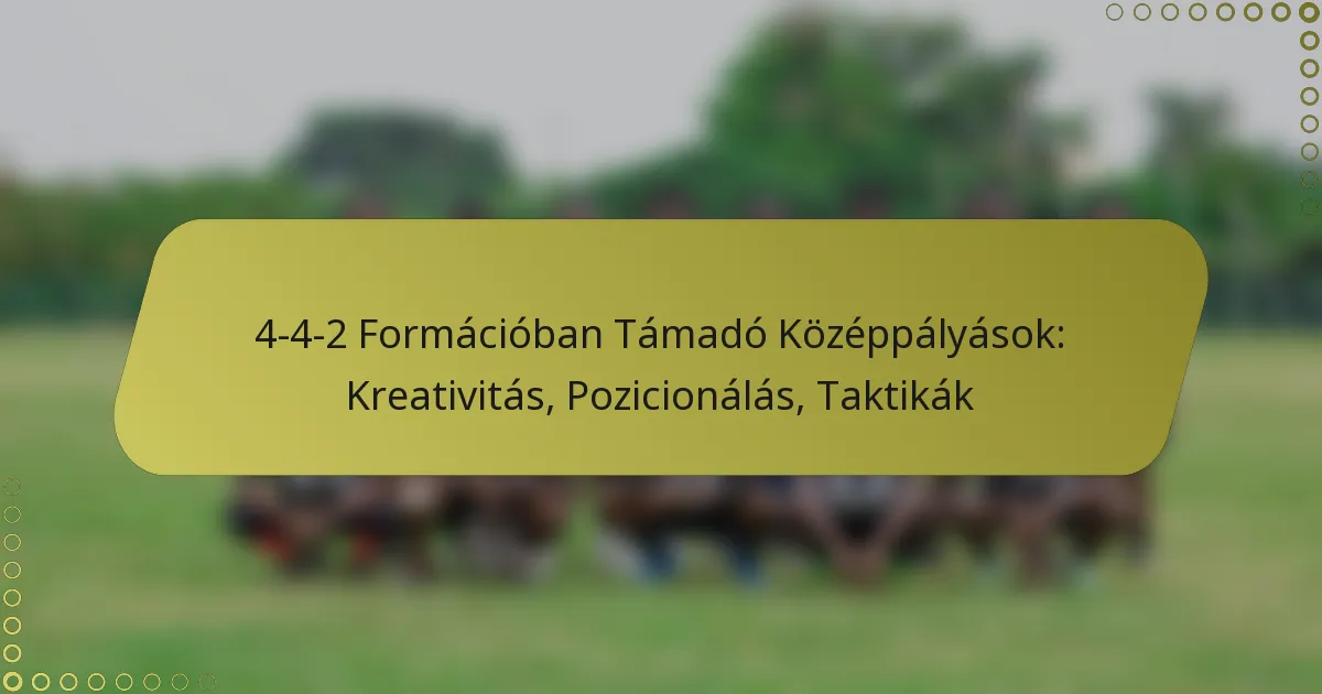 A támadó középpályások a 4-4-2-es felállásban: Kreativitás, Pozicionálás, Taktikák
