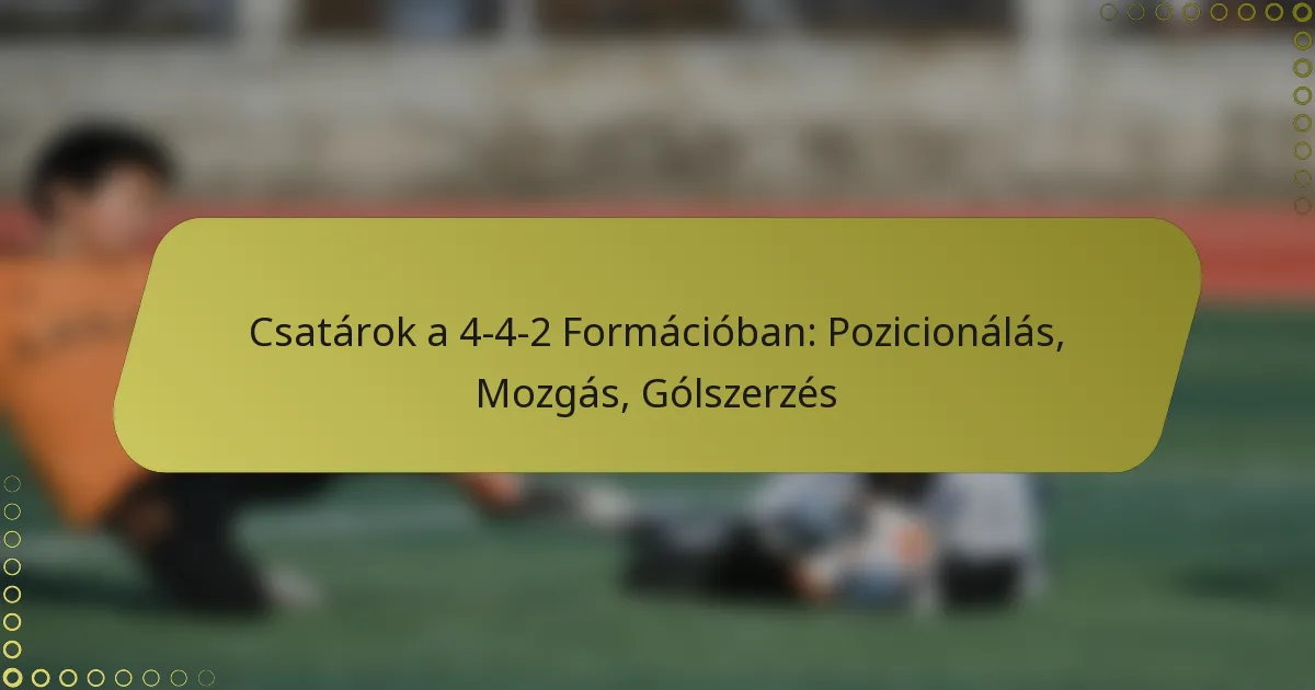 Gólszerzők a 4-4-2-es felállásban: Pozicionálás, Mozgás, Gólszerzés