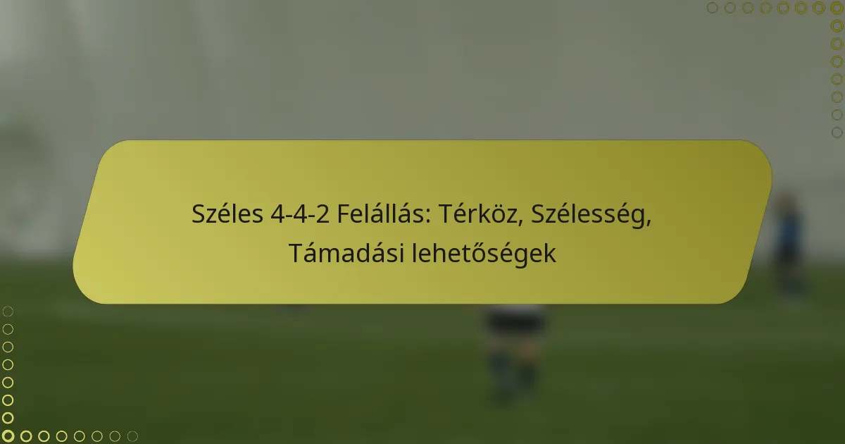 Széles 4-4-2 Felállás: Térköz, Szélesség, Támadási lehetőségek